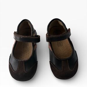 Primigi Chocolate Brown & Pink Children's Mary Jane Durable Stylish Comfy Shoes